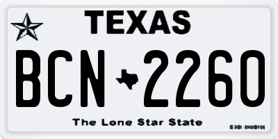 TX license plate BCN2260