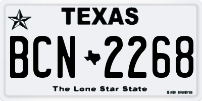 TX license plate BCN2268