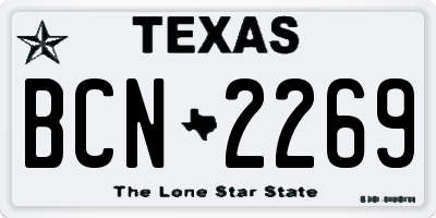 TX license plate BCN2269