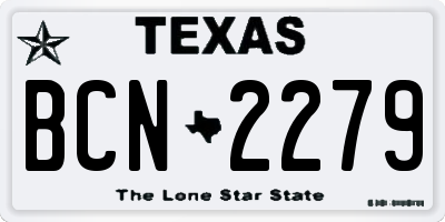 TX license plate BCN2279
