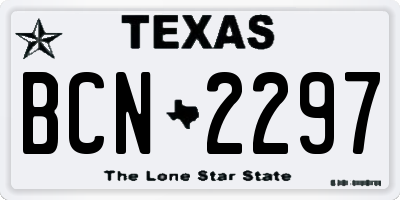 TX license plate BCN2297