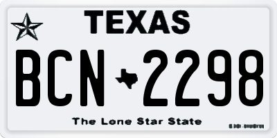 TX license plate BCN2298