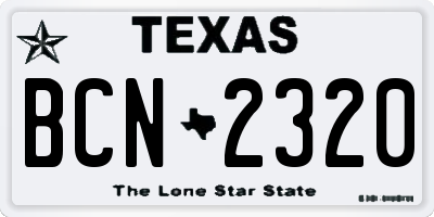 TX license plate BCN2320