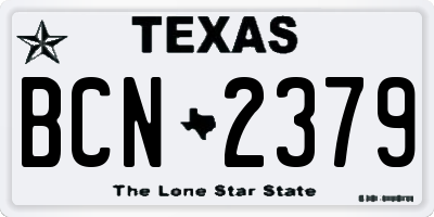 TX license plate BCN2379