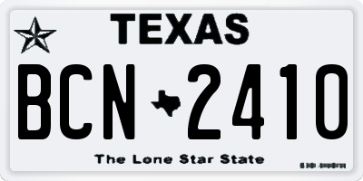 TX license plate BCN2410