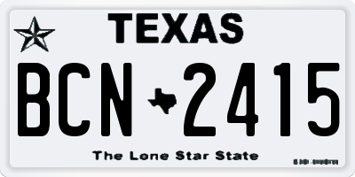 TX license plate BCN2415