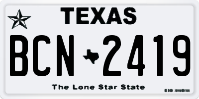 TX license plate BCN2419