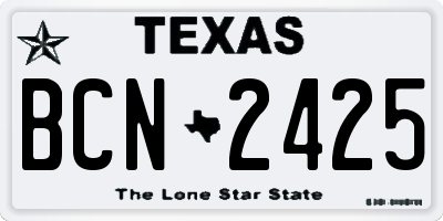 TX license plate BCN2425