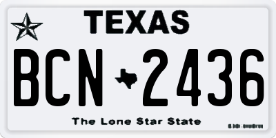 TX license plate BCN2436