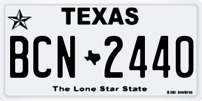 TX license plate BCN2440