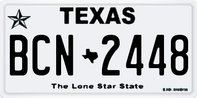 TX license plate BCN2448