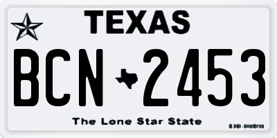 TX license plate BCN2453