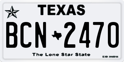 TX license plate BCN2470