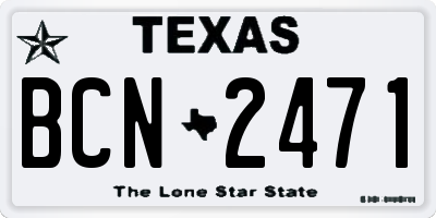 TX license plate BCN2471