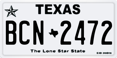 TX license plate BCN2472