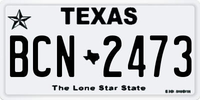 TX license plate BCN2473