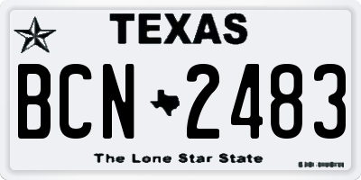 TX license plate BCN2483
