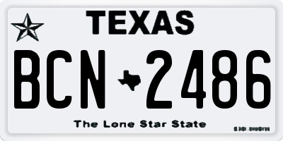 TX license plate BCN2486