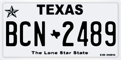 TX license plate BCN2489