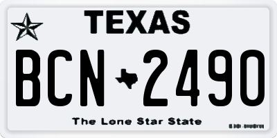 TX license plate BCN2490