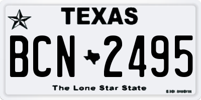 TX license plate BCN2495