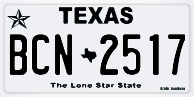 TX license plate BCN2517