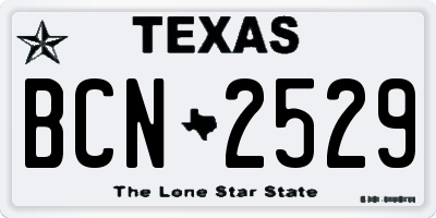 TX license plate BCN2529
