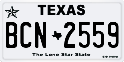 TX license plate BCN2559