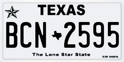 TX license plate BCN2595