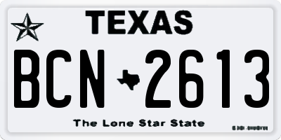 TX license plate BCN2613