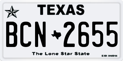 TX license plate BCN2655