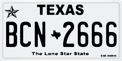 TX license plate BCN2666