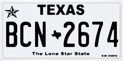 TX license plate BCN2674
