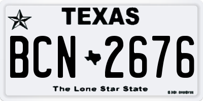 TX license plate BCN2676