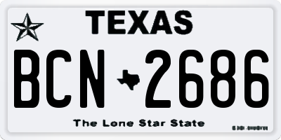 TX license plate BCN2686