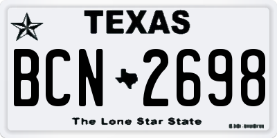 TX license plate BCN2698