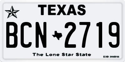 TX license plate BCN2719
