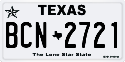 TX license plate BCN2721