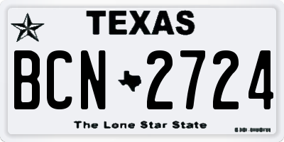 TX license plate BCN2724