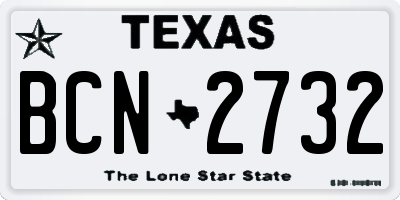 TX license plate BCN2732