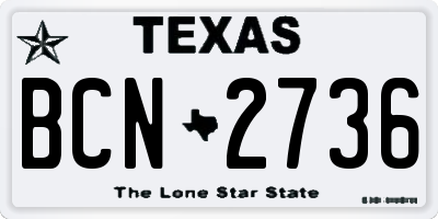 TX license plate BCN2736