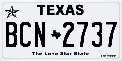 TX license plate BCN2737