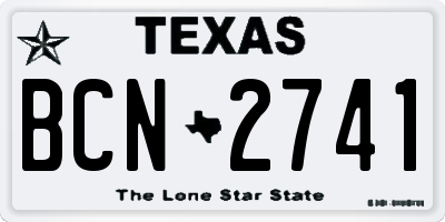 TX license plate BCN2741