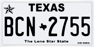 TX license plate BCN2755