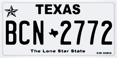 TX license plate BCN2772