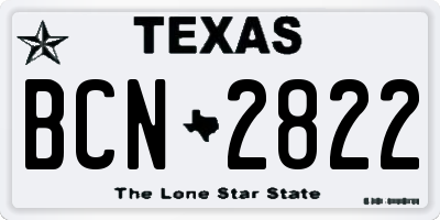 TX license plate BCN2822