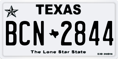 TX license plate BCN2844