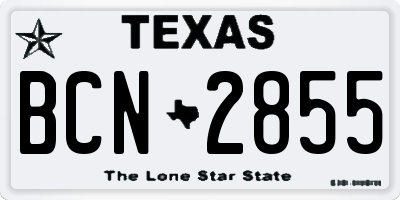 TX license plate BCN2855