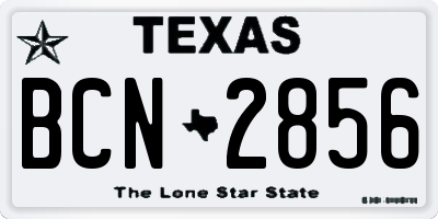 TX license plate BCN2856