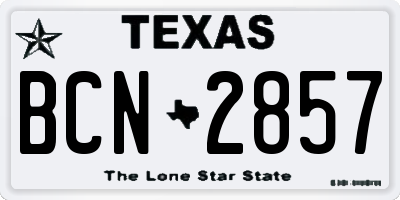 TX license plate BCN2857